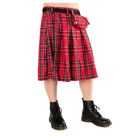 BLACK PISTOL Short Kilt Tartan Red Červená S